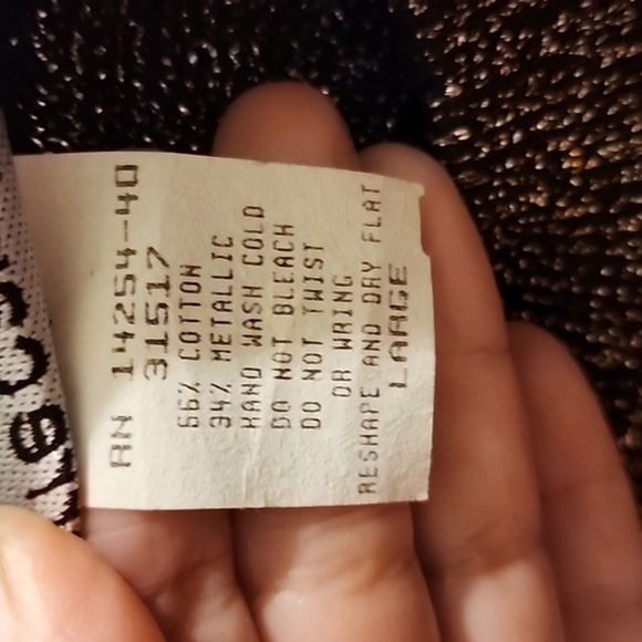 Pierre Cardin 80s Dolman sleeve metallic sweater‎ L NWT - Picture 12 of 13